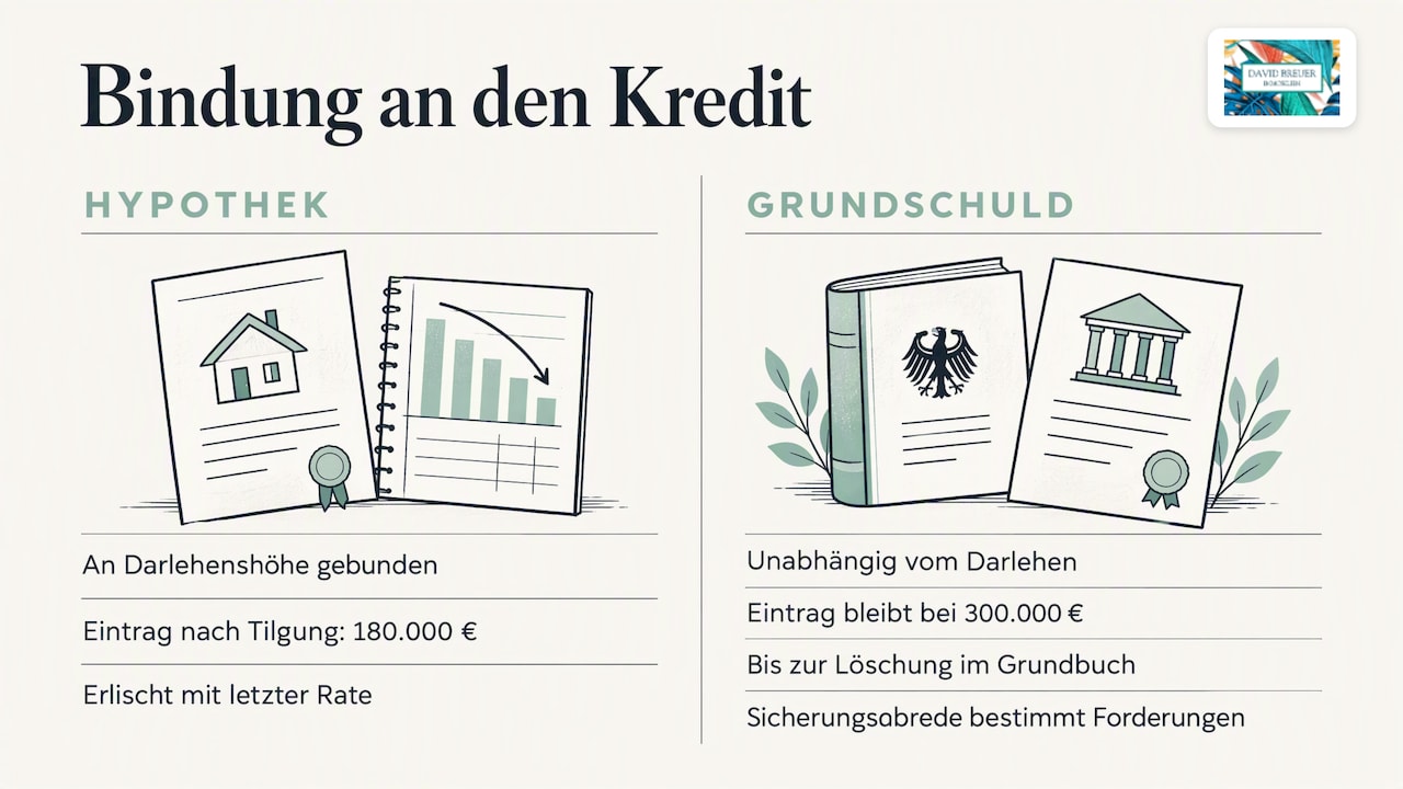 Vergleich von Hypothek und Grundschuld im Grundbuch