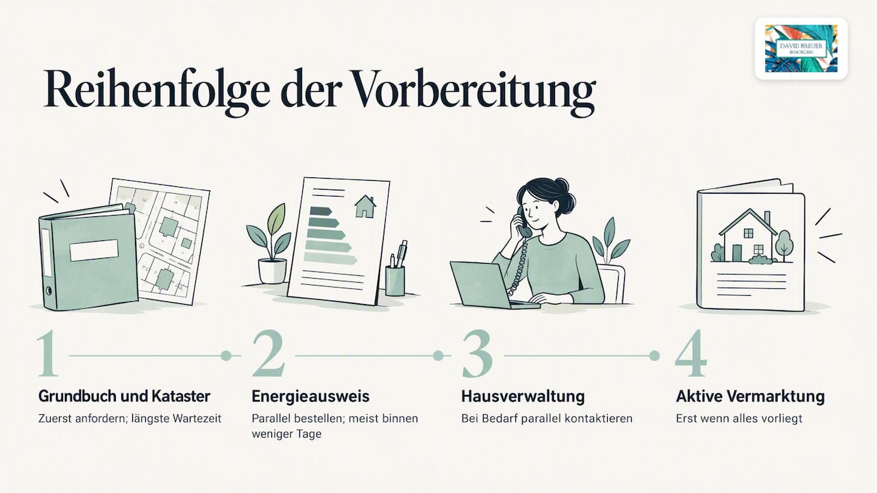 Reihenfolge der Unterlagen vor Vermarktungsstart