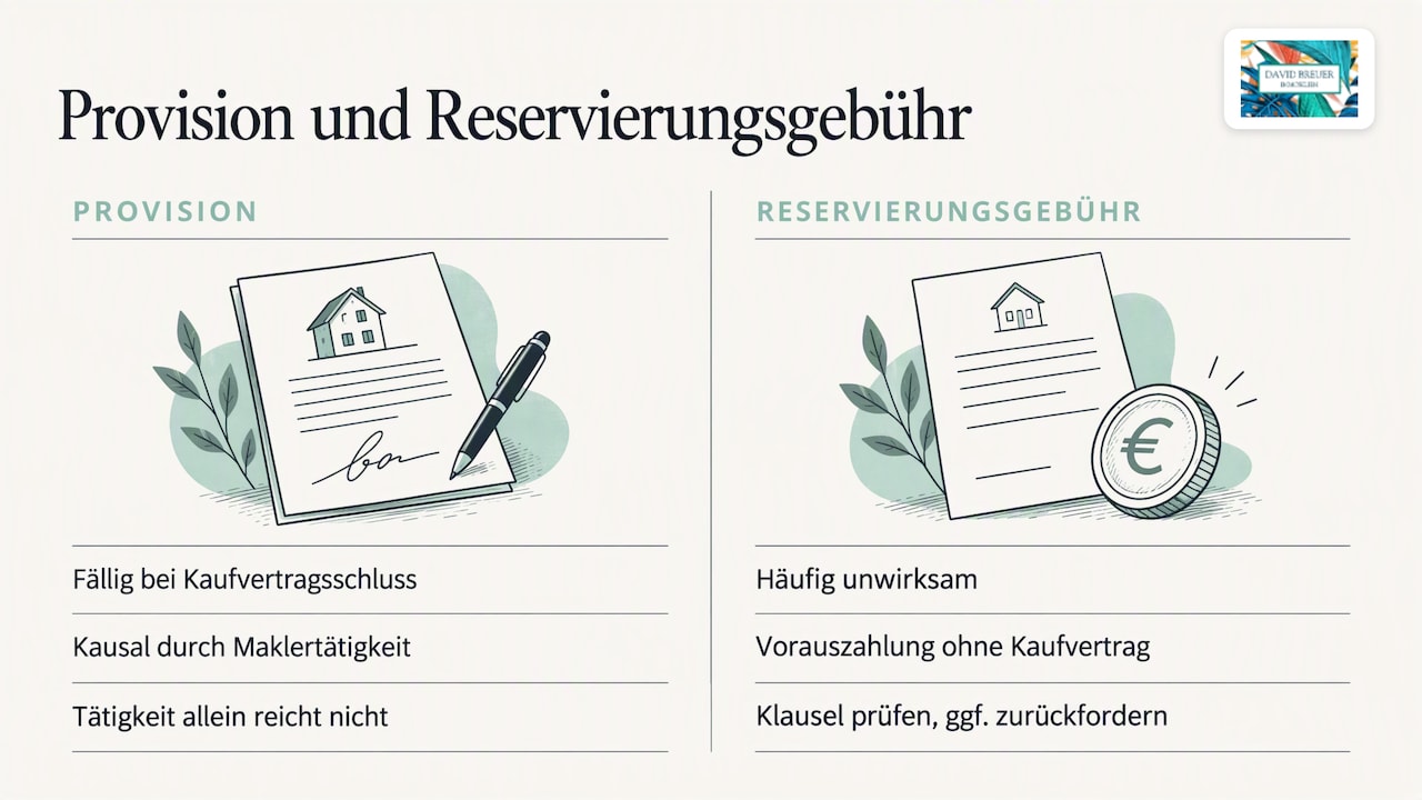 Provision und sonstige Kosten: Wann die Courtage fällig wird und welche Gebühren unzulässig sind — overview diagram