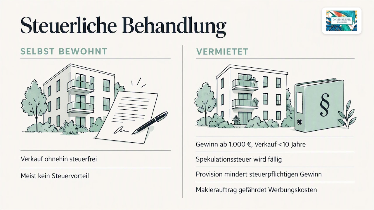 Maklerkosten und die Steuer — overview diagram